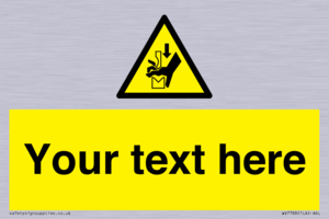 Custom warning hand crushing between press brake tool